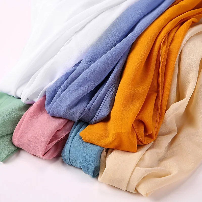 

Hijab Scarf 72*175cm Plain Chiffon Scarves For Women Muslim Fasion Islam Clothing Headscarves Shawl For Ladies Headwrap Ramadan