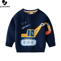 new 2022 kids children pullover sweater autumn winter boys cute cartoon excavator jacquard o neck knitted sweaters tops clothing