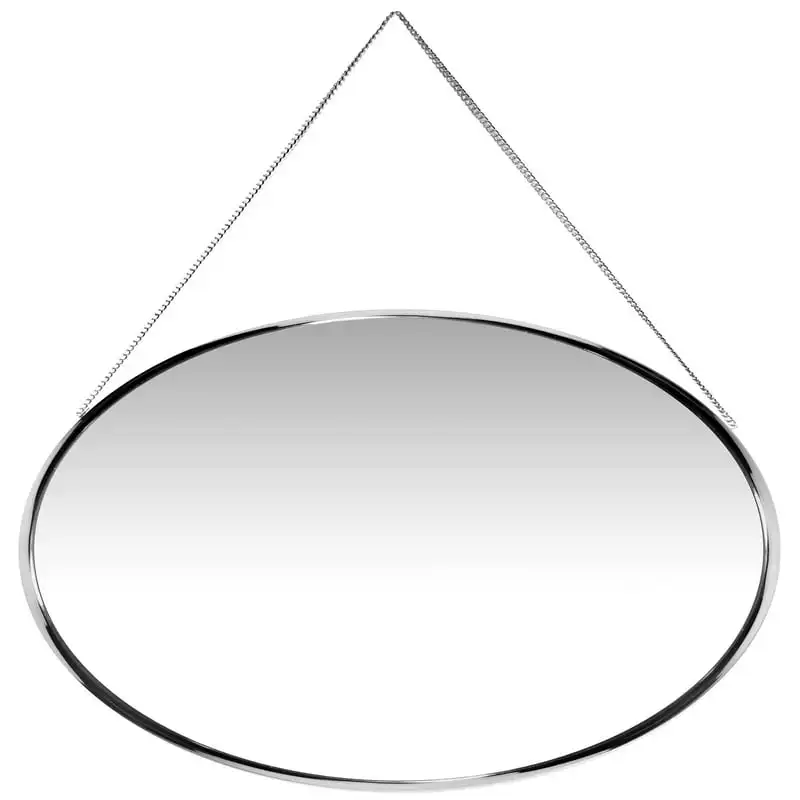 

Chrome Silver Round Transitional 17.5-inch Wall Mirror