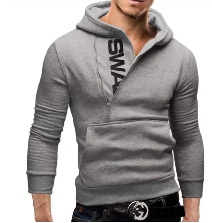 

YUAN YI HANG Men's Hoodie Sweatshirt Fashion Casual Loose Fleece Warm Streetwear Long Sleeve Letter Printing Sportwear Male