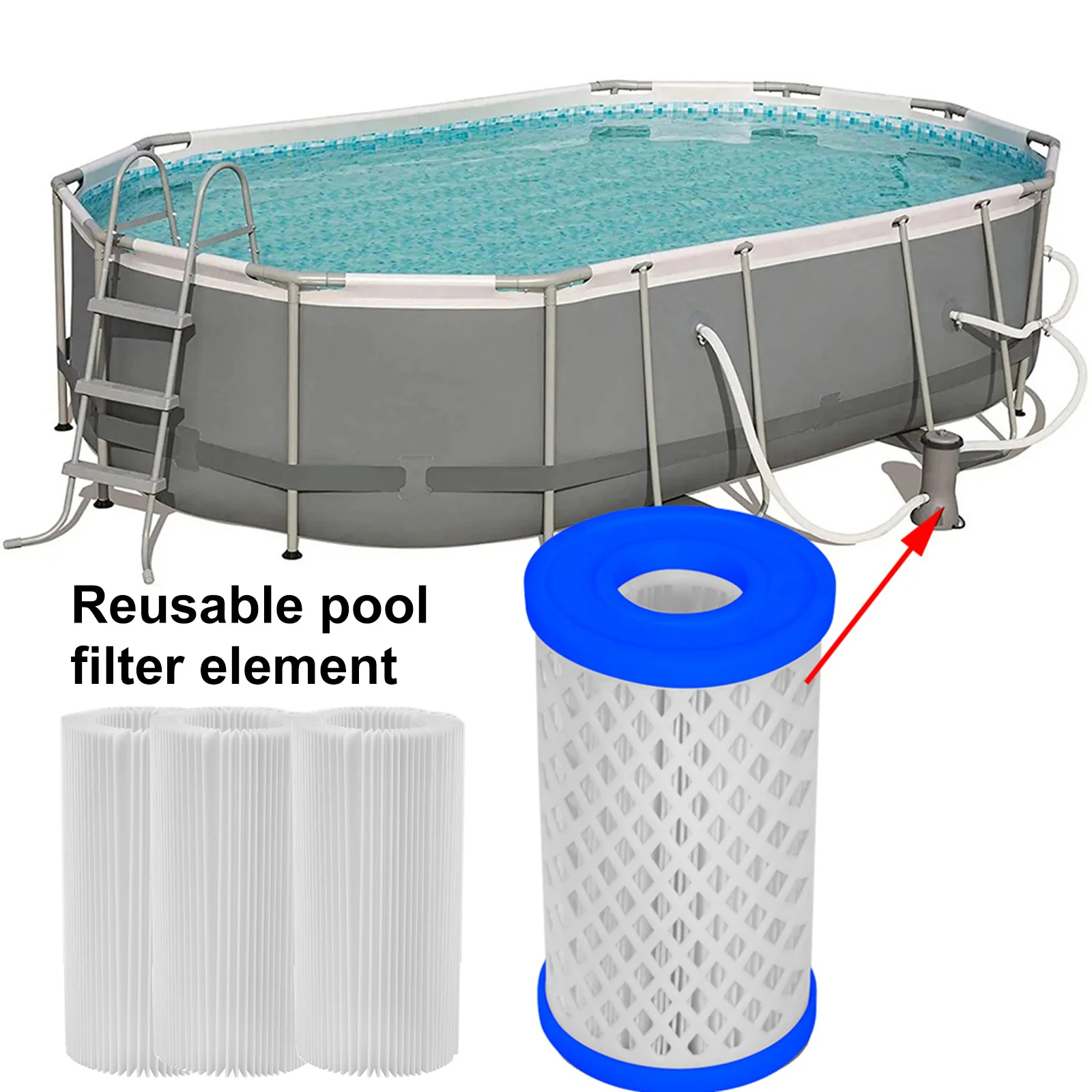 

Фильтры для бассейна 5/9 шт., моющиеся сменные фильтры для бассейна типа A или C, для использования вне Земли