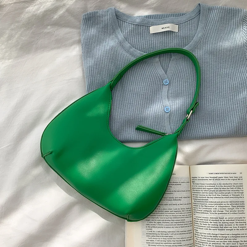 

Summer Candy Color Green Female Shoulder Bag Women's Small Mini Purse Handbag high-end Fashion Design Underarm Bag Women Wallet