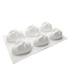 3D 6-полости Милая фотоформа для торта, мусс, десерт, выпечка, кролик, сделай сам, форма для украшения кондитерских изделий