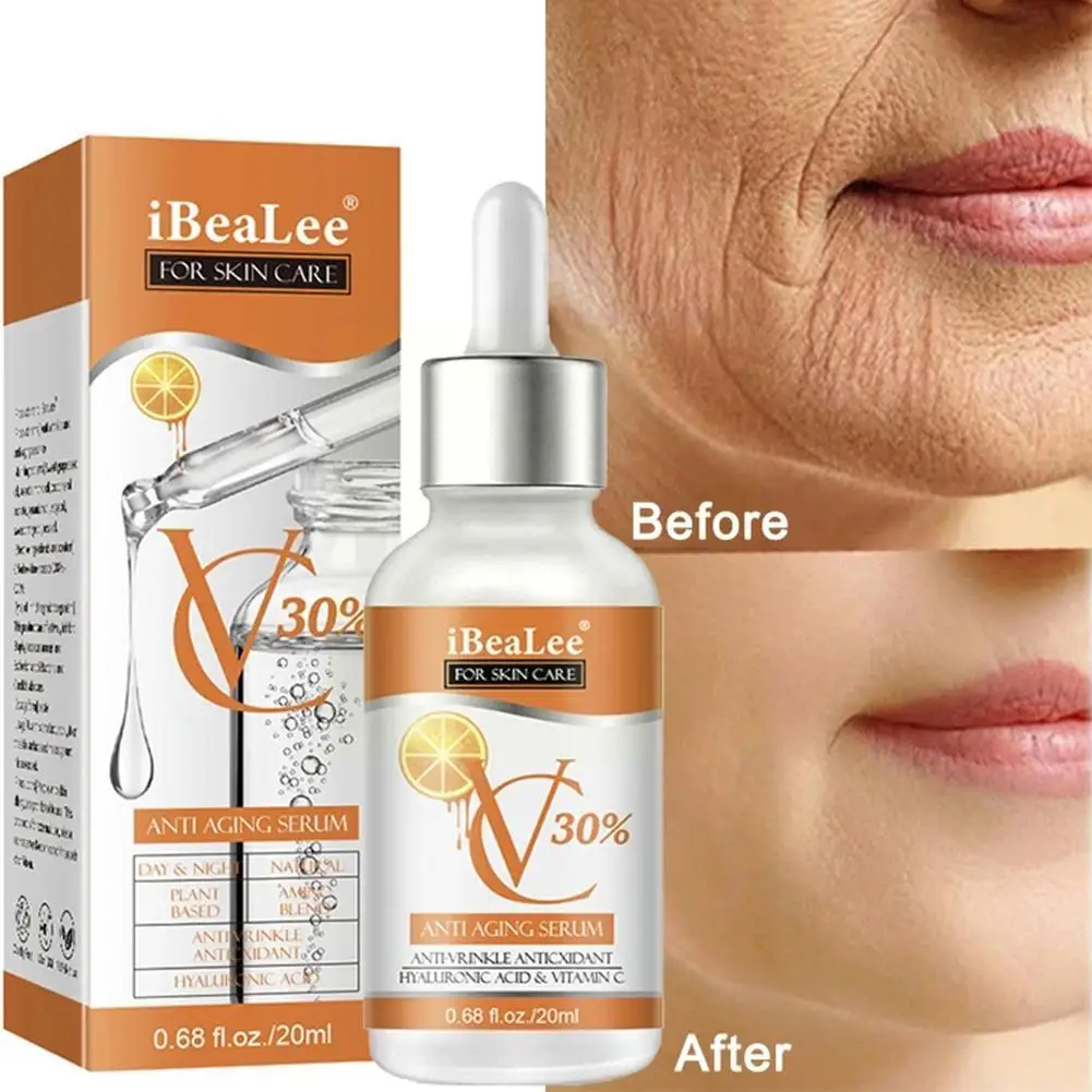 

NEW 30% Vitamin C Serum For Face Anti Aging Wrinkle Facial Hyaluronic Acid Retinol Acids Boost Collagen Hydrate Ski M1I1