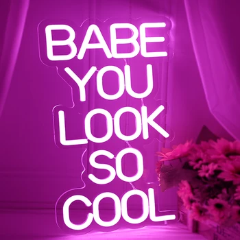 BABY YOU LOOK SO COOL LED Neon Light Sign fro Home Party Bedroom Wall Decoration Light Window Mount Sign