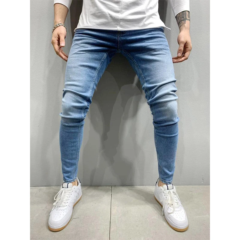 Men Slim Fit Pencil Jeans Straight Classic Denim Trousers Casual Male Cowboy Pants Men's Fashoin Streetwear Long Pants Trousers