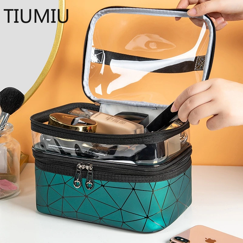 

Multifunction Travel Clear Makeup Bag Fashion Diamond Cosmetic Bag Toiletries Organizer Waterproof Females Storage Make Up Cases