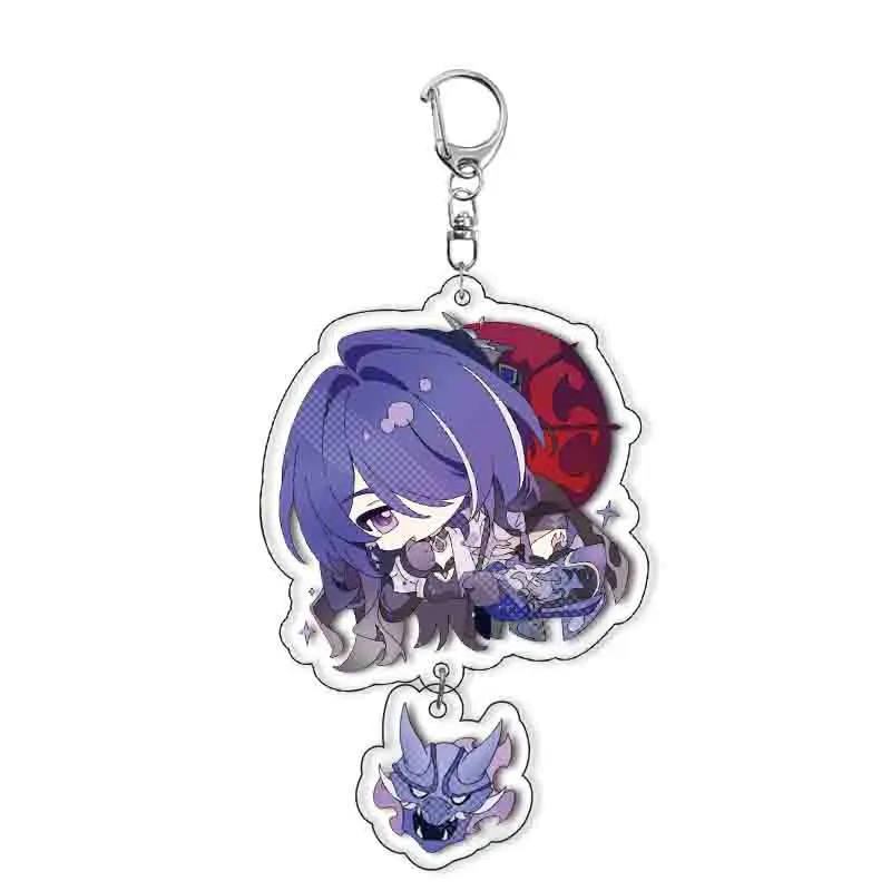 Honkai Star Rail Game Keychain For Penocony Robin Acheron Aventurine Black Swan Sparkle Misha Clara With Pendant
