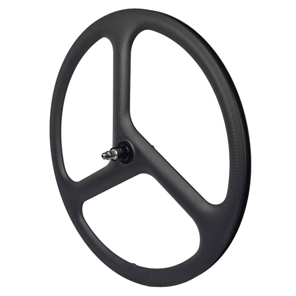 Фото Колесный комплект BIKEDOC W3 Carbon Track Wheel Clincher, 22,6 мм, 3 спицы, для велосипедов с фиксированной передачей, 700C №4