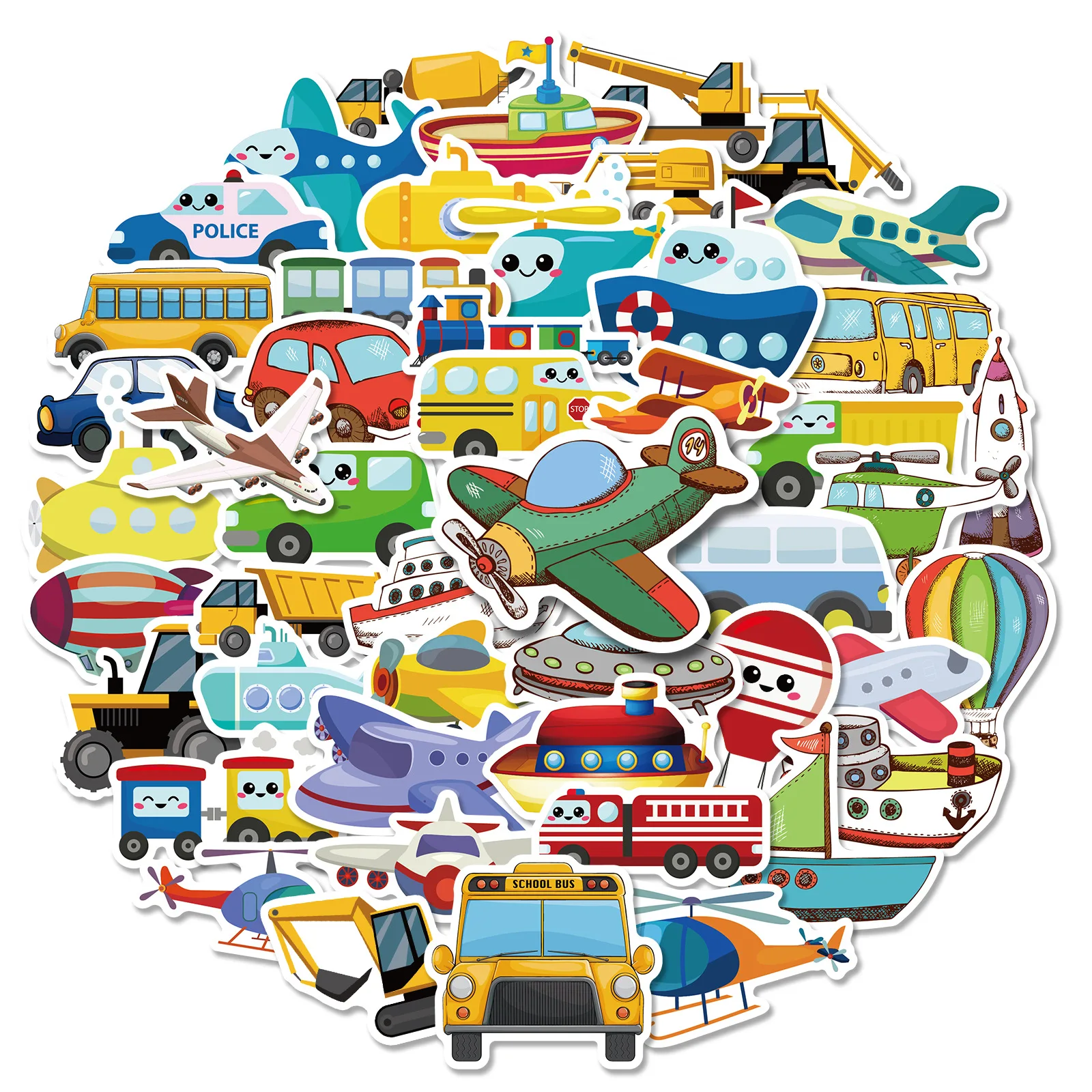 

50 sheets cartoon ferry Decorative Stationery Handbook Stickers Scrapbooking DIY Stickers student Diary Album Stick Lable