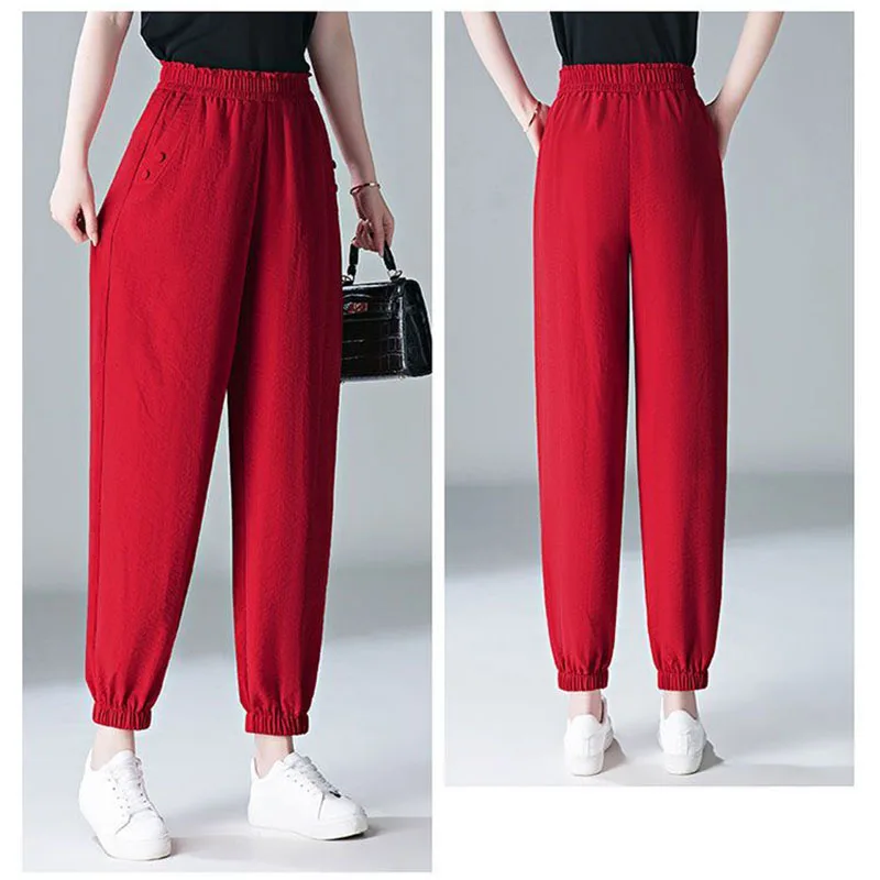 Повседневные женские летние брюки новинка 2024 облегающие брюки-султанки с