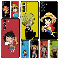 one piece luffy anime cute phone case for samsung galaxy s22 s20 fe s21 ultra 5g s9 s8 s10 plus s10e note 10 lite 20 black cover
