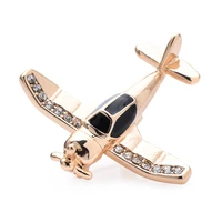 wulibaby enamel airplane brooches for women men 2 color rhinestone aircraft party casual brooch pin gifts