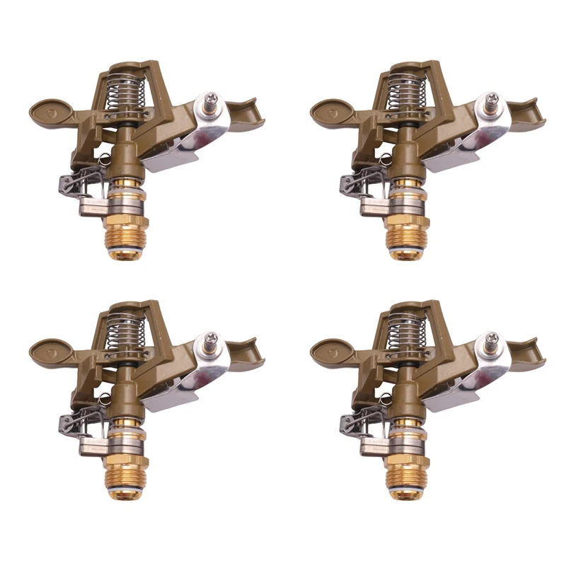 

4Pcs 1/2 Inch Heavy Duty Impact Sprinkler Head Perfect For Watering Large Gardens Hose End Sprinklers Watering Tools