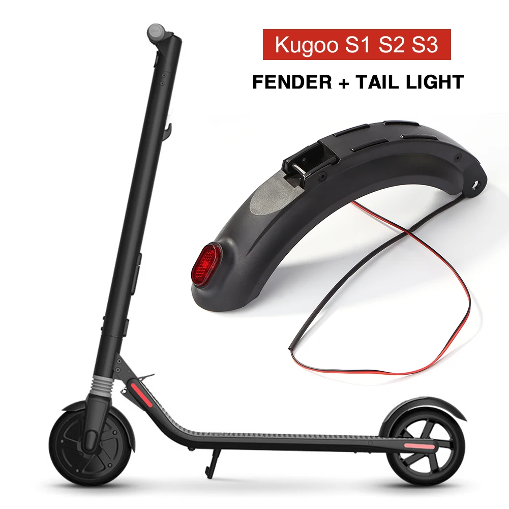 Купи Electric Scooter Rear Mudguard With Tail Light Rear Tyre Mudguard For KUGOO S1 S2 S3 Scooter Skateboard Accessories за 1,931 рублей в магазине AliExpress