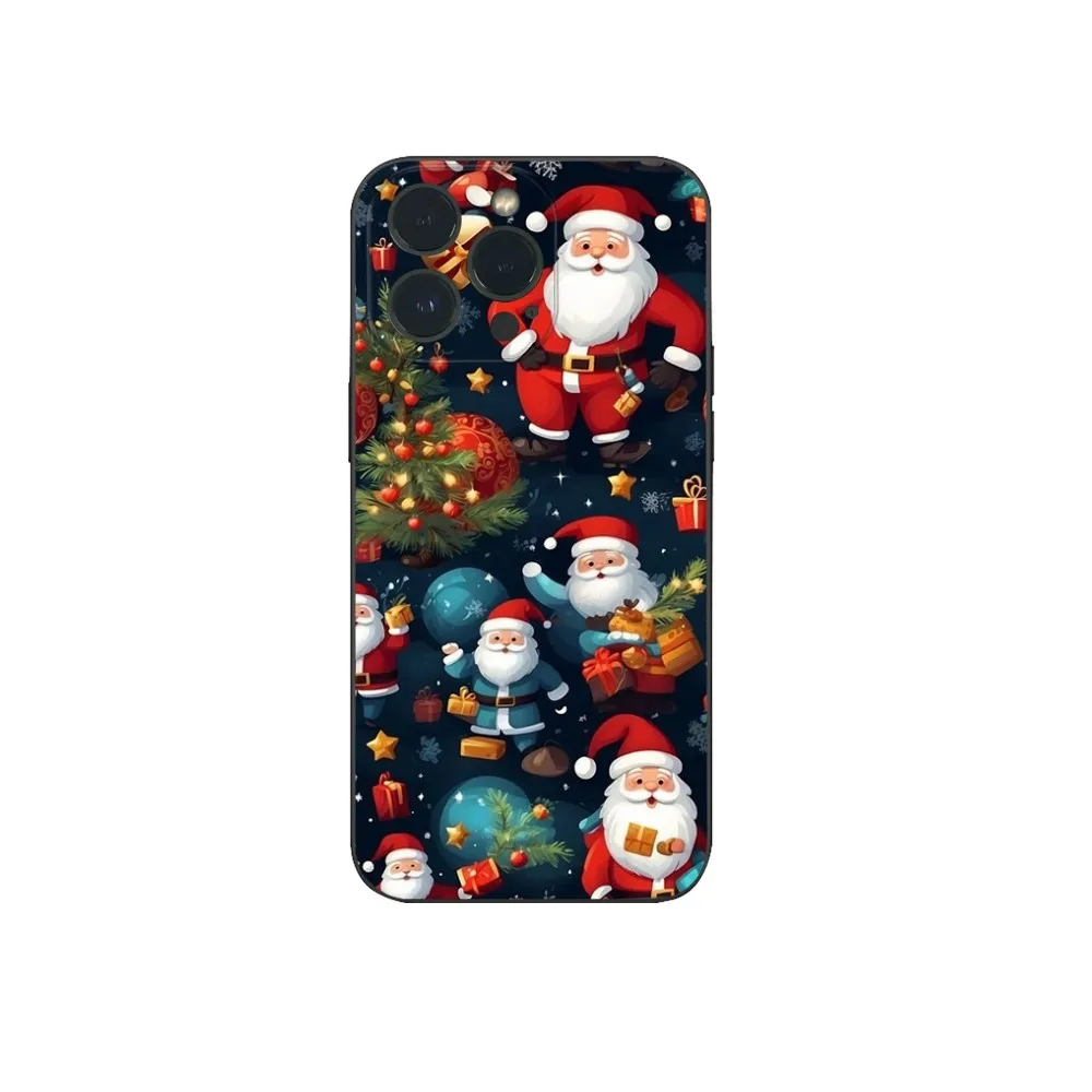 Рождественский чехол для телефона IPhone 16 15 14 13 12 Mini 11 Pro XS Max X XR SE5 6 7 8 Plus Мягкий