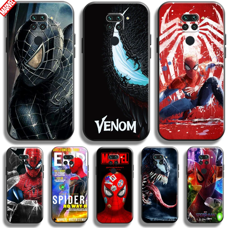

Marvel Spiderman Venom For Xiaomi Redmi Note 9 9T 9 Pro Max 5G Phone Case Funda Back Liquid Silicon Black Carcasa
