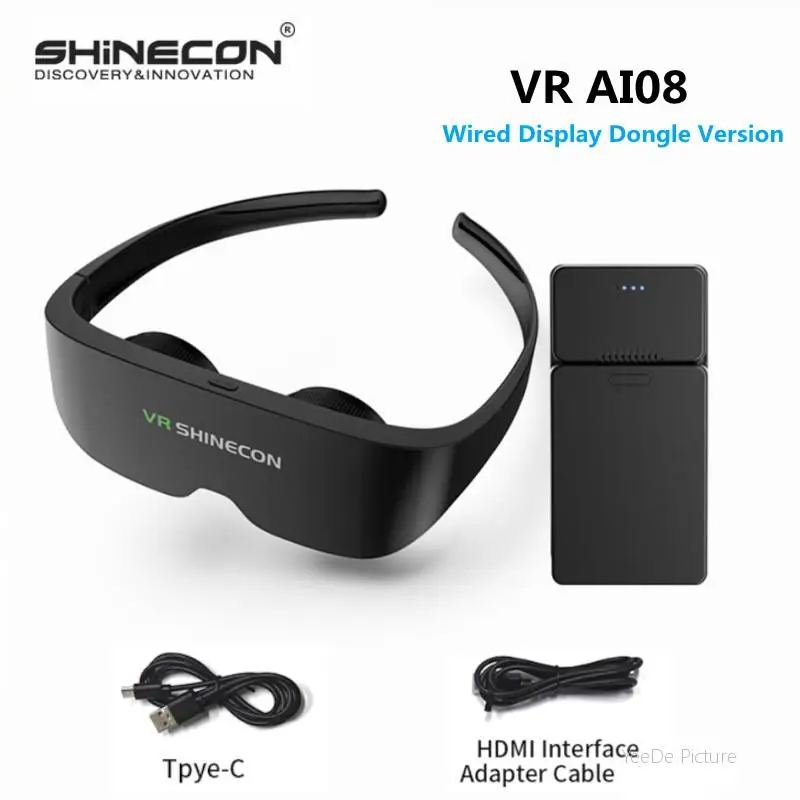 Очки виртуальной реальности Shinecon VR AI08 3D Imax, версия с проводным дисплеем, гарнитура 4K Vr, гигантский экран, стерео кинотеатр, Очки виртуальной реальности Очки виртуальной реальности Shinecon VR AI08 3D Imax, версия с проводным дисплеем, гарнитура 4K Vr, гигантский экран, стерео кинотеатр, Очки виртуальной реальности