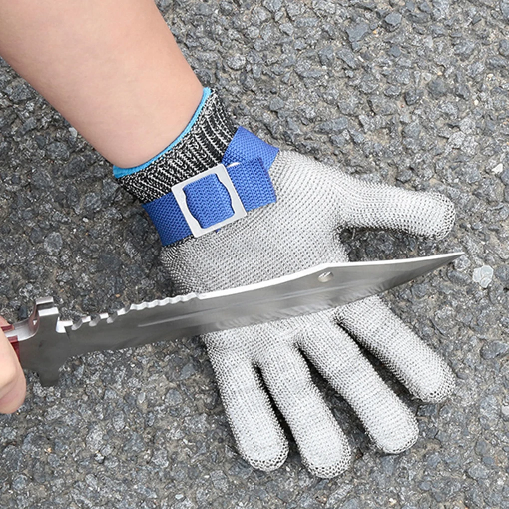 

Stab Resistant Stainless Steel Metal Mesh Butcher Glove Hunting Fishing Protective Glove With Cotton Glove