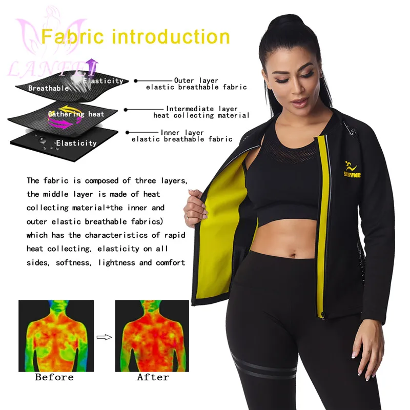 LANFEI Hot Slimming Sweat Pants Top Neoprene Suit Sauna Thermal Women Shirts Body Shaper Weight Loss Fat Burn Belt Corset Suit