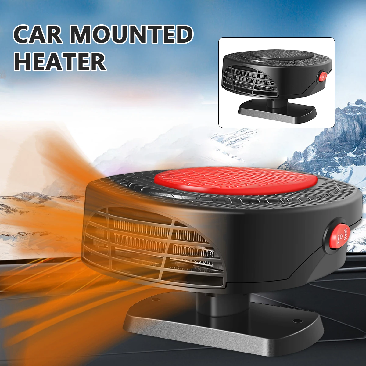 

Car Heater 12V 150W Windshield Defogger Defroster 2In1 Fast Heating and Cooling Fan for Car SUV Trucks 360° Rotatable Heater Fan