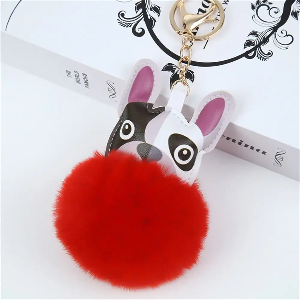 Прекрасный мультяшный брелок с помпоном для собаки сумка подвеска ключей