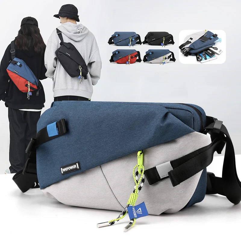 

Crossbody Men Packs Bag Waist Panelled Unisex Outdoor Travel Nylon Chest Quality High Pack Brand Wasit Bags 2022 Belt Casual New