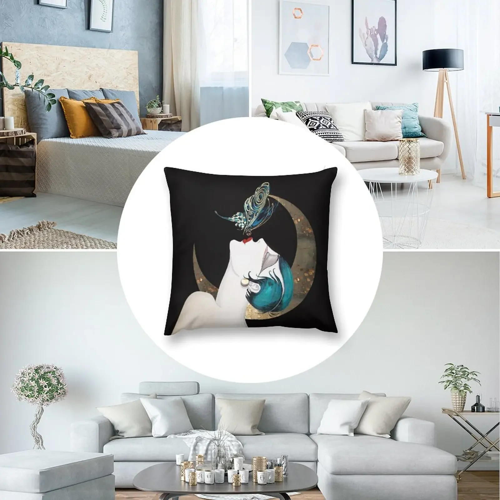 Поцелуй бабочки французский арт-деко хлопушка женщина ремикс декоративная