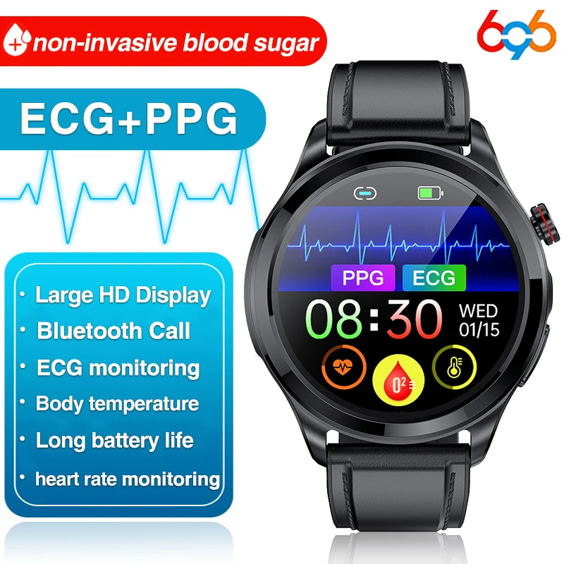 

BT Call Smart Watches Men Sports ECG PPG Blood Glucose BP PPG Monitor Body Temperature Smartwatch Waterproof Health Remote Care