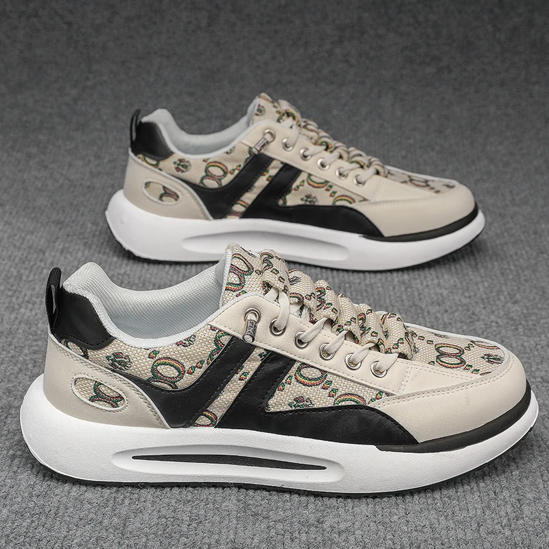 

Hot Sale New Design Men Fashion Sneakers Summer Breathable Men's Sports Shoes Thick Sole Cushion Running Shoes For Men