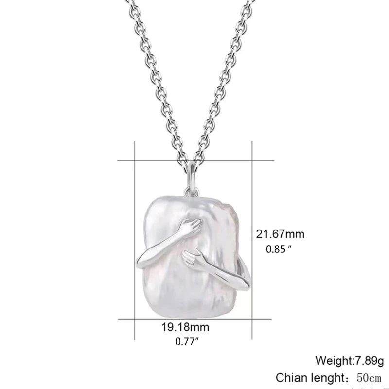 2023 New Give Me A Hug Shaped Lover Pendant Necklace For Women Men Fashion Hug Clavicle Chain Chic Choker Goth Vintage Necklace images - 6