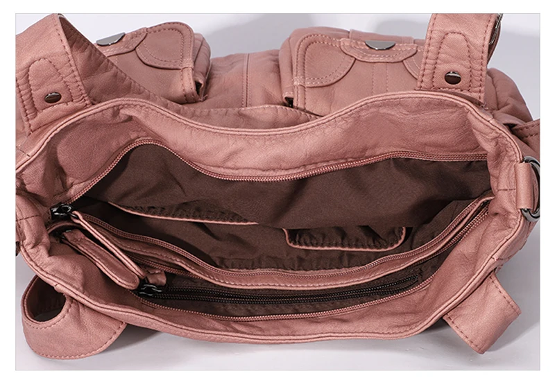 Luxury Pu Leather Messenger Bag Vintage Women Hand Bag Large Capacity Casual Hobo Handbag Purse Female Crossbody Shoulder Bags