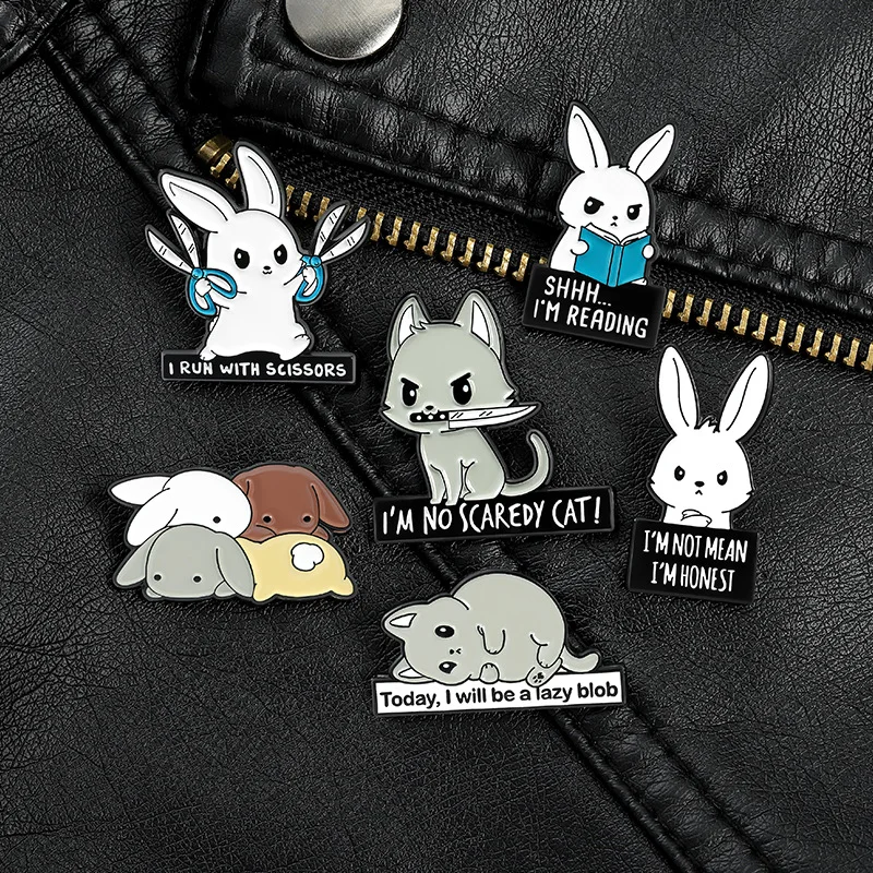 

Korea new cute animal series alloy brooch cartoon rabbit hamster letter anti-glare buckle brooch