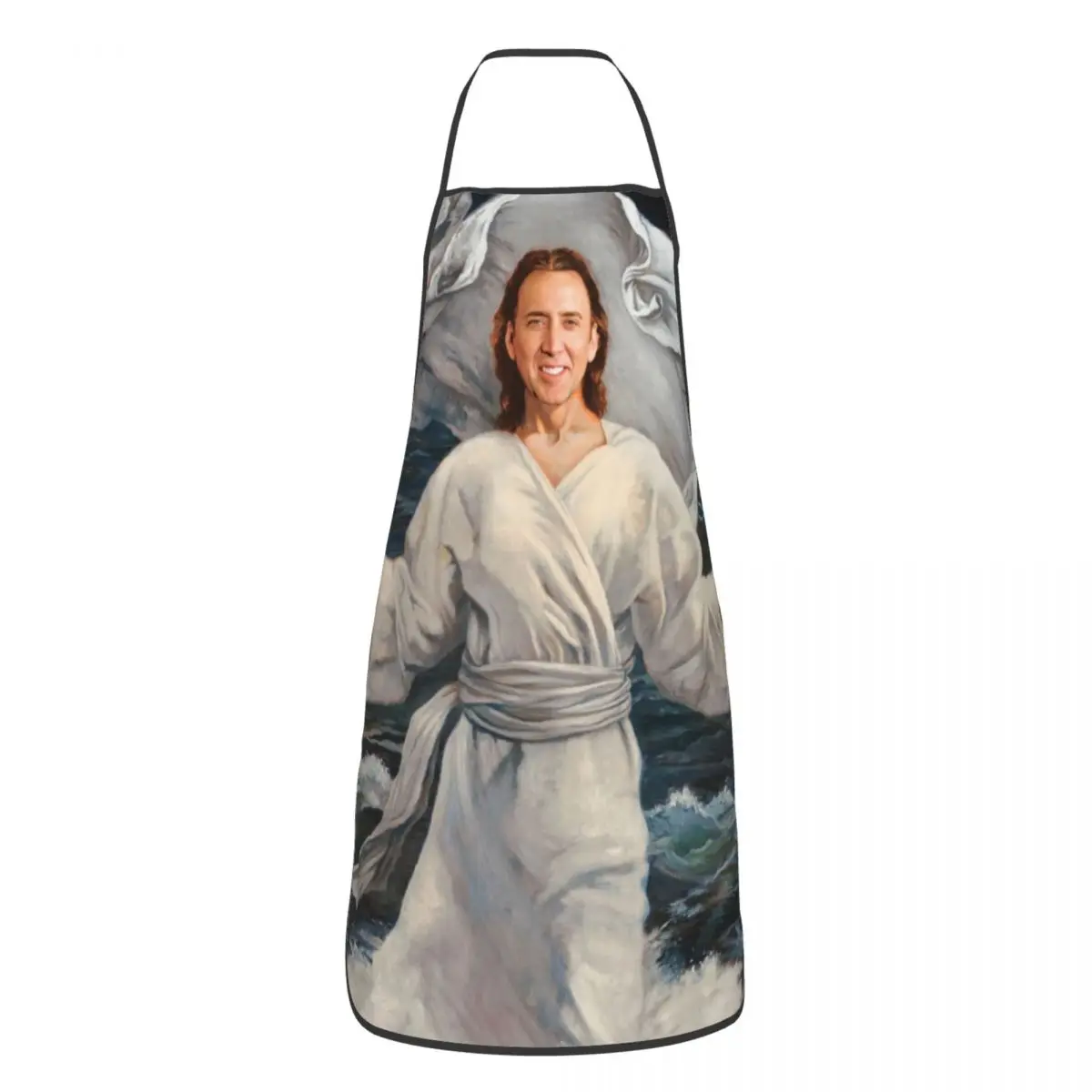 

Custom Bib Nicolas Cage Walking On Water Apron for Men Women Unisex Chef Cooking Kitchen Funny Meme Tablier Cuisine Gardening