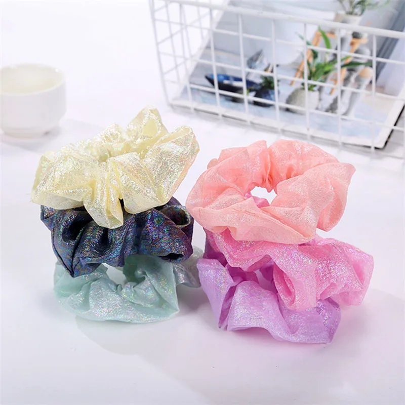 

Yanwenx Popular Colorful hairband new design cute large intestine hair ring lattice elasticity traceless hair scrunchies