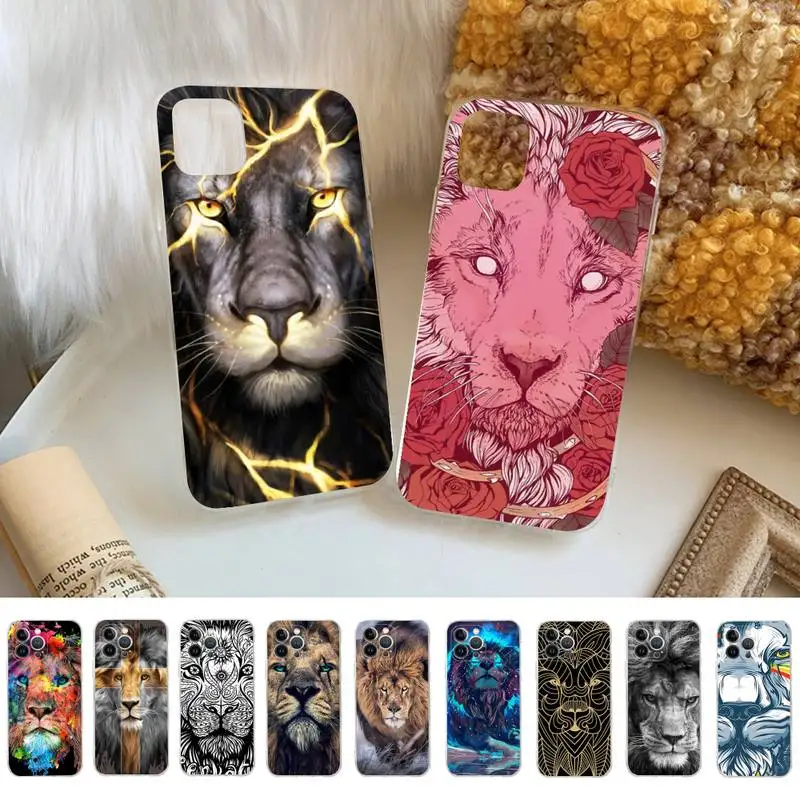 

Abstract lion Phone Case Silicone Soft for iphone 14 13 12 11 Pro Mini XS MAX 8 7 6 Plus X XS XR Cover