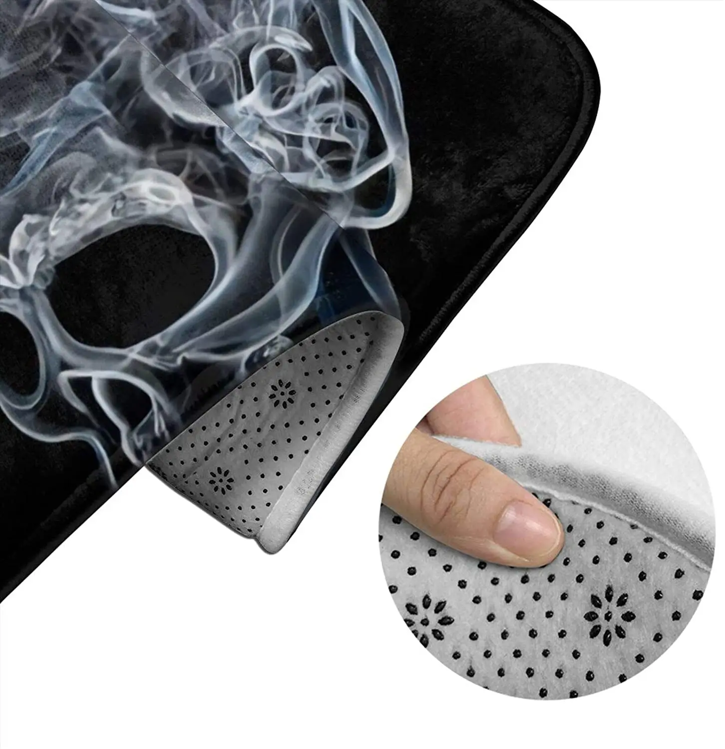 

Marijuana Pot Leaf Weed Skull Smoking Bathroom Mat Sets 3 Piece Set Rugs Memory Foam Mat Set Toilet Seat Cover