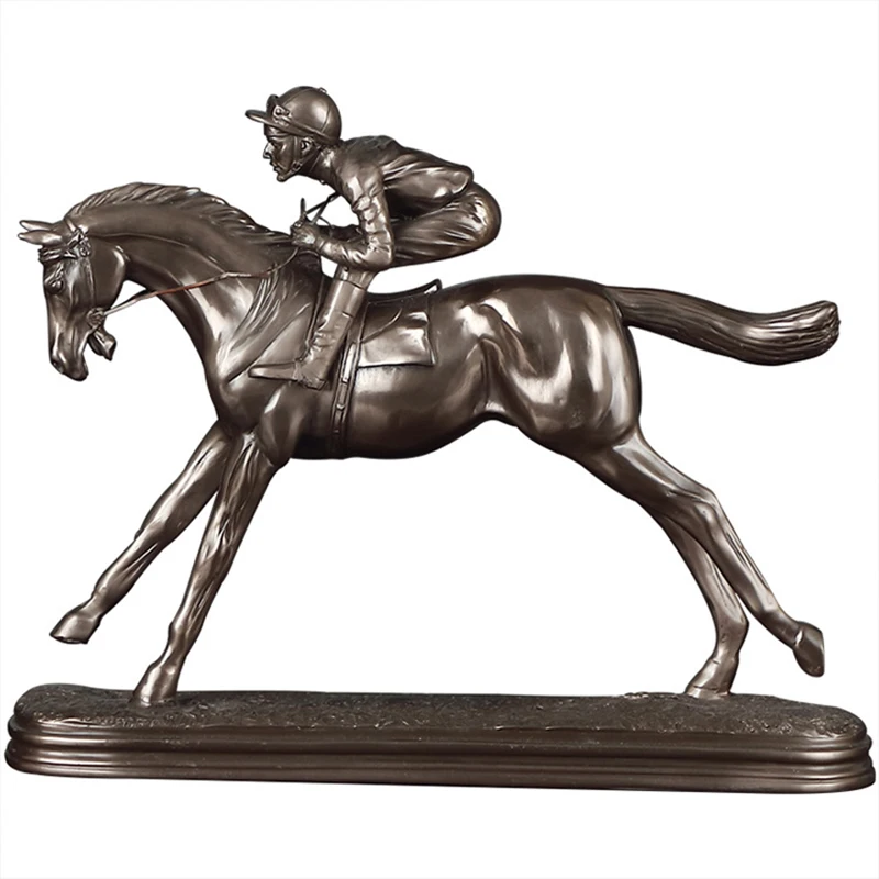 ART EUROPEAN RETRO KNIGHT HORSE RACING STATUE DECORATION OFFICE WINE CABINET PORCH HOME OFFICE DECORATION CRAFTS