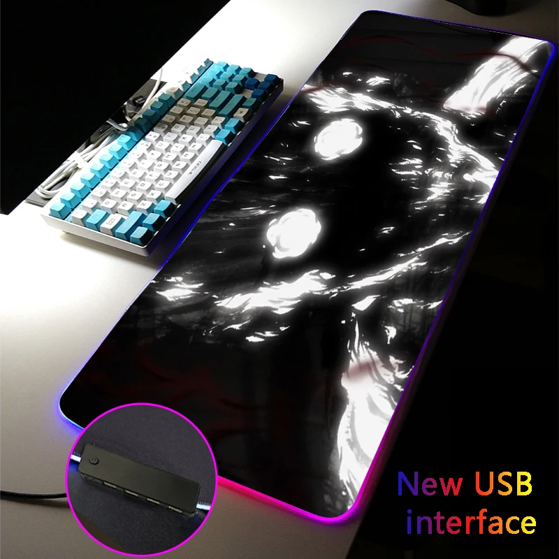 

Customized Large RGB Mouse Pad Multi-interface Four USB Docking Dock USB Hub Hunter X Hunter MousePads Typec Interface Desk Mat