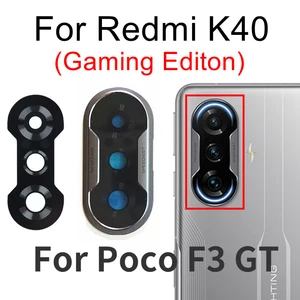 Стекло задней камеры для Xiaomi Redmi K40 Gaming POCO F3 GT, стеклянная крышка объектива основной камеры + Замена держателя рамы