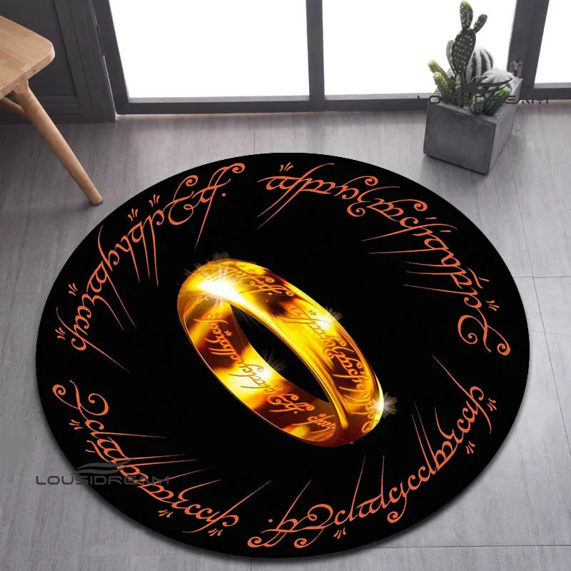 

L-Lord of the Rings printed round carpet living room bedroom beautiful carpet non-slip door mat photography props birthday gift