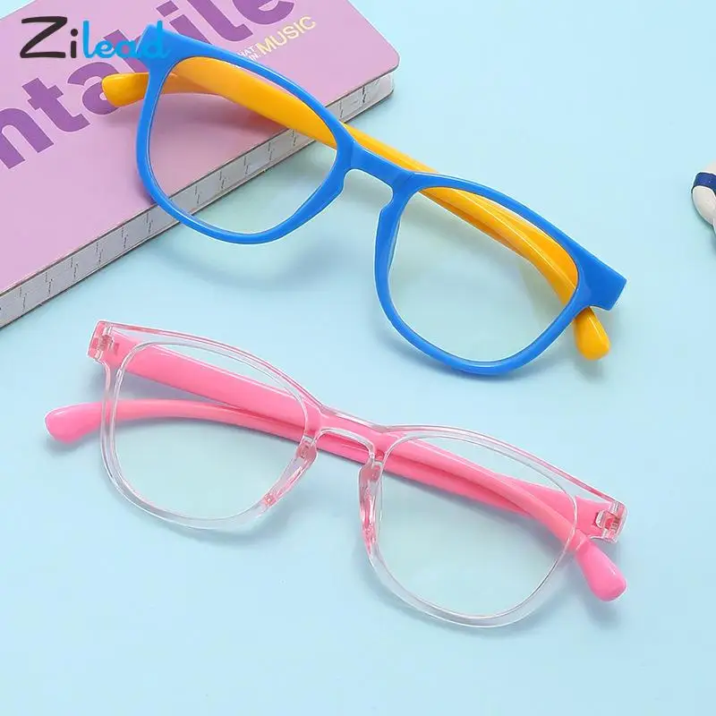 

Zilead New Fashion Kids Anti-Blue Light Glasses Boys Girls Computer Goggles Cartoon Child Safety Soft Silicone Eyeglasses Gafas