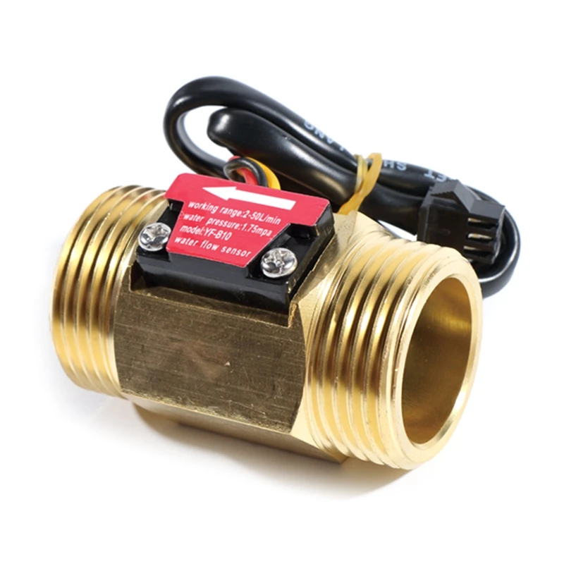 

1-inch Small Water Flow Switch Brass Water Sensor Hall Flow Meter DC3.5～24V