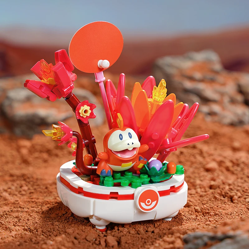 Keeppley Kawaii Pokemon Pikachu горшечное растение серии блок-головоломка дофамин цвет