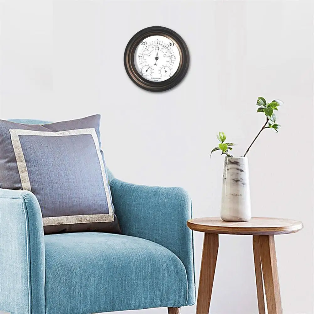 

Метеостанция с барометром, термометром, гигрометром, манометром, настенным креплением, Прямая поставка