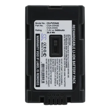 Фото Сменный аккумулятор CS для Panasonic AG-DVC62, NV-MX500, NV-MX350, NV-GX7, NV-DS30A, NV-DS29, AG-DVC60, артикул: CGA-D54, 5400 мАч / 39.96 Вт·ч №2
