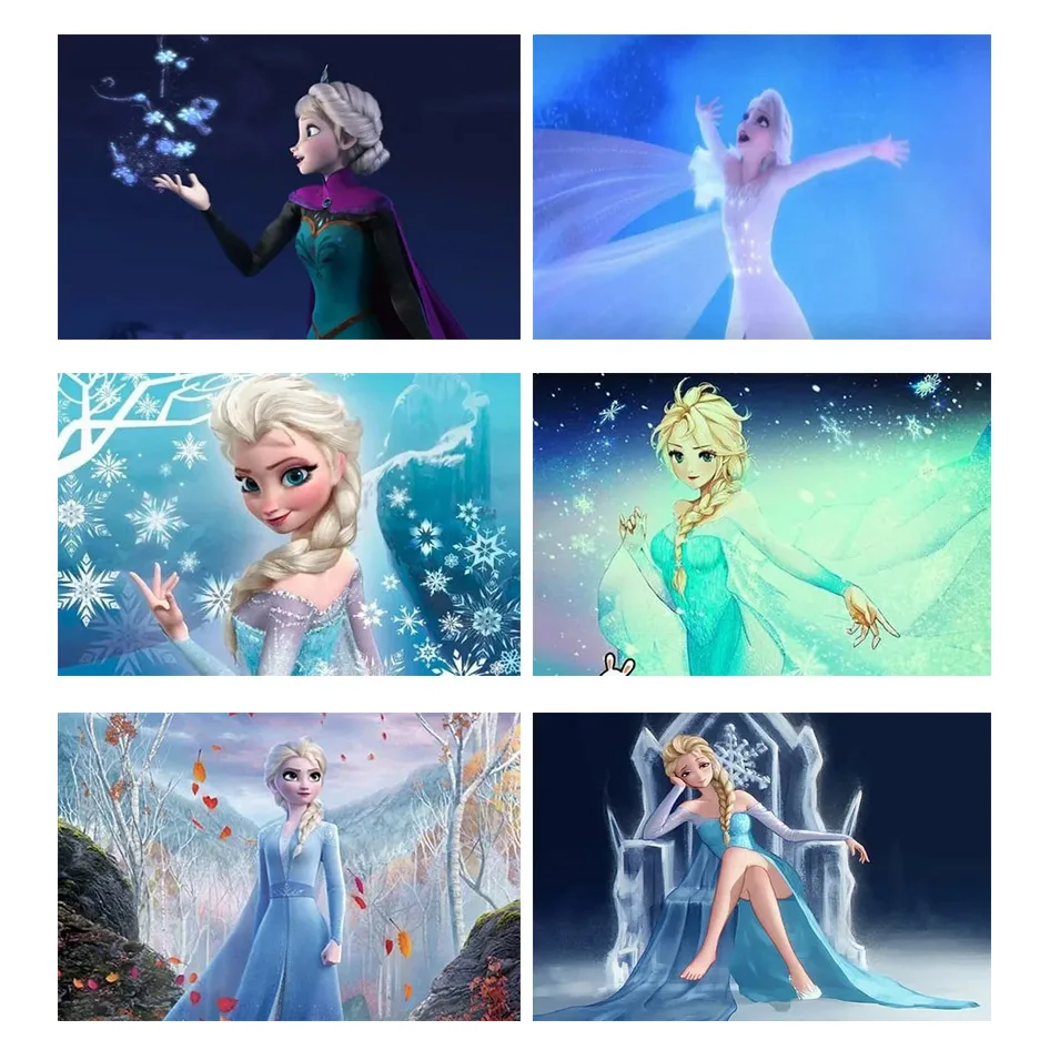 

The Disney 5D Diy Diamond Painting Cartoon Cross Stitch Full Round Diamond Embroidery Ice Sister Elsa Diamond Mosaic Decor Ll236