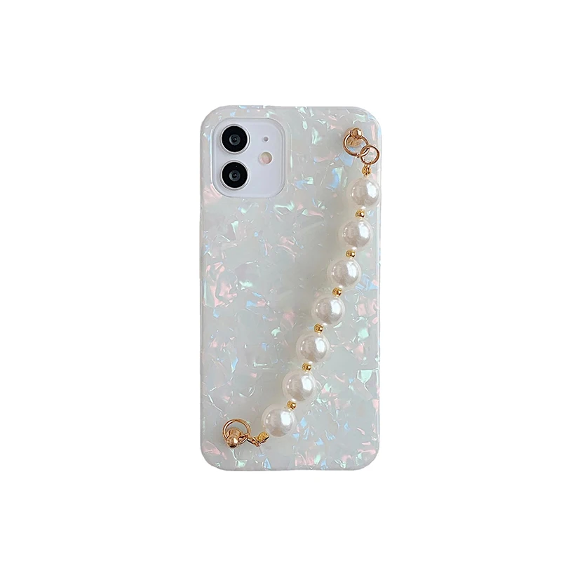 Luxury Shell Pearl Bracelet Case For Xiaomi POCO X3 NFC X3Pro M3 M3Pro M4Pro 11Lite 10T F3 9T Wrist Strap Cover For Redmi Note11