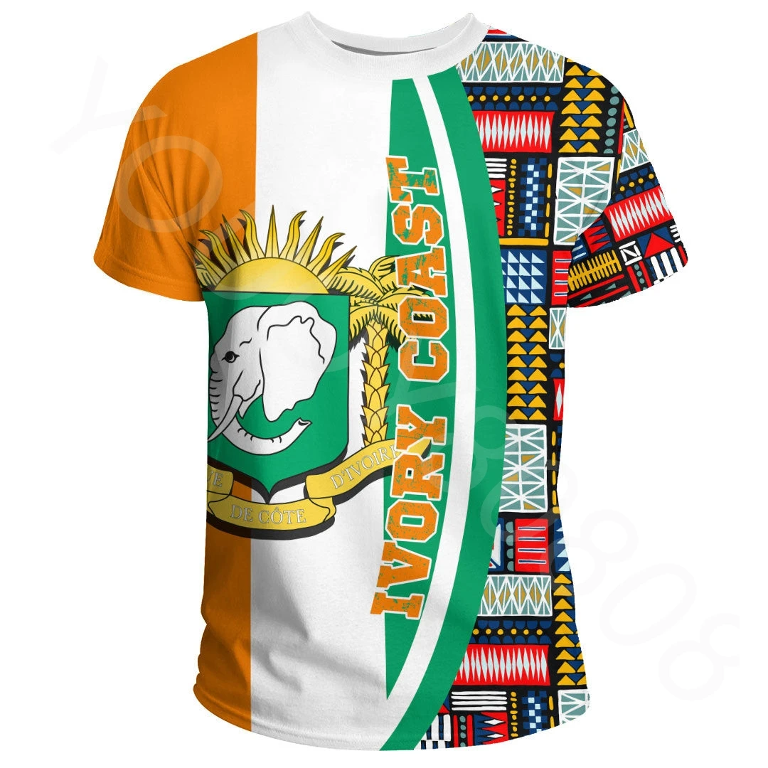 

Летняя новая футболка с принтом в африканском регионе, одежда в стиле Харадзюку с коротким рукавом, цвет слоновой кости, блестящая футболка с рисунком Кента, специальное издание