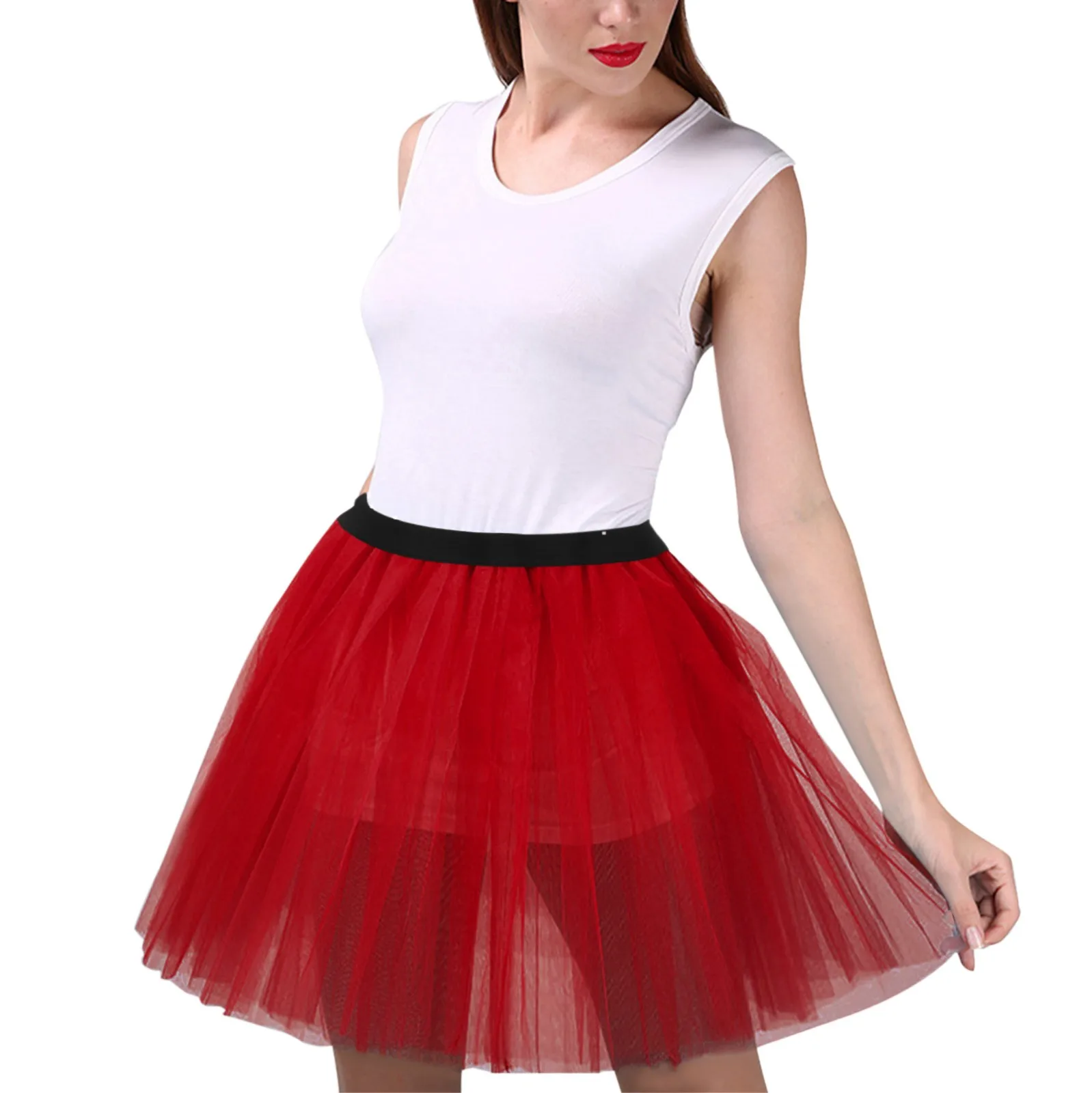 

Women'S Candy Color Multicolor Skirt Support Half Body Puff Petticoat Colorful Small Short Skirt Pleated Tennis Skirts for Women